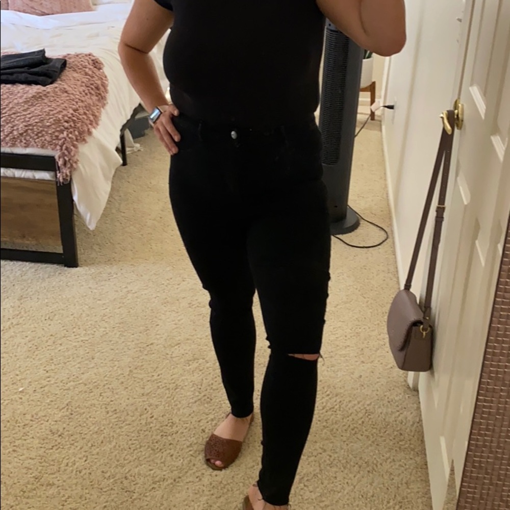 Zara Ripped Black Jeans